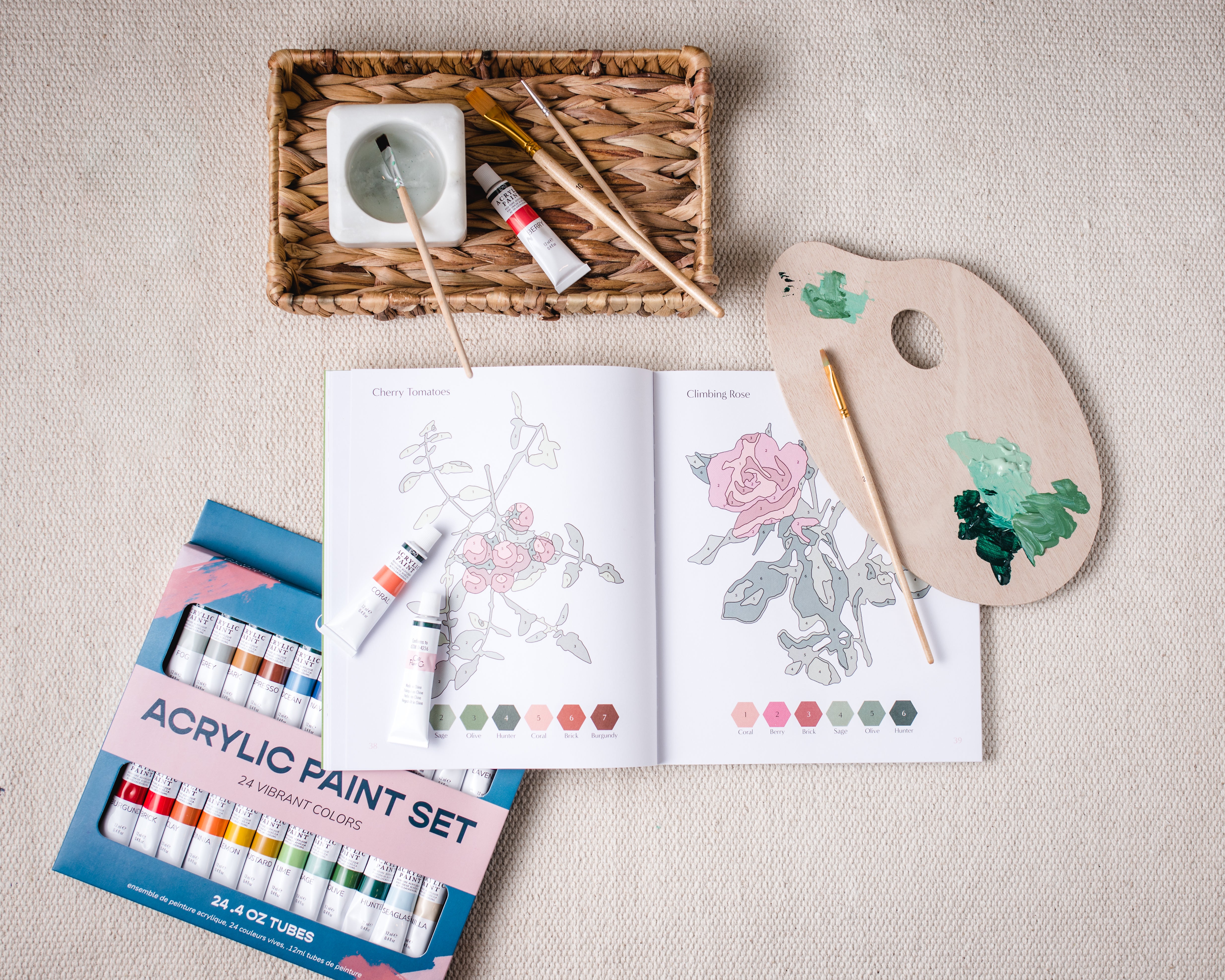 Paint-By-Numbers Botanicals Book and Paint Set – Cate Paper Co.